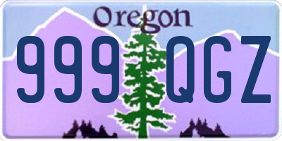 OR license plate 999QGZ