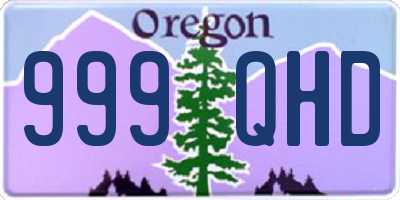 OR license plate 999QHD