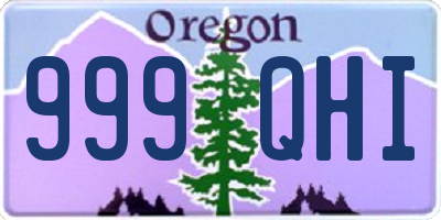 OR license plate 999QHI