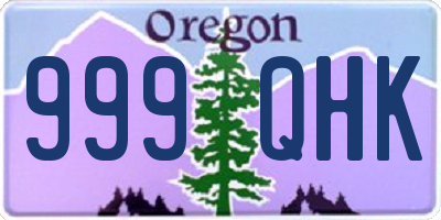 OR license plate 999QHK