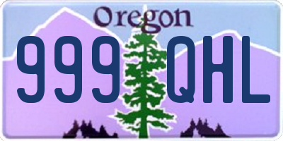 OR license plate 999QHL