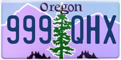 OR license plate 999QHX