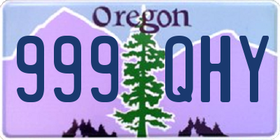 OR license plate 999QHY