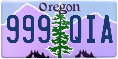 OR license plate 999QIA