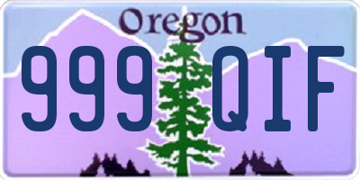 OR license plate 999QIF