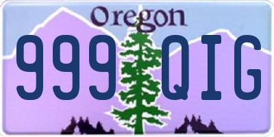 OR license plate 999QIG