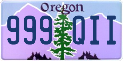 OR license plate 999QII