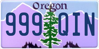 OR license plate 999QIN