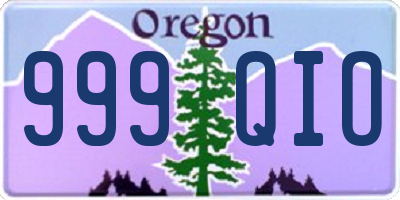 OR license plate 999QIO