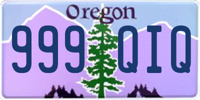 OR license plate 999QIQ