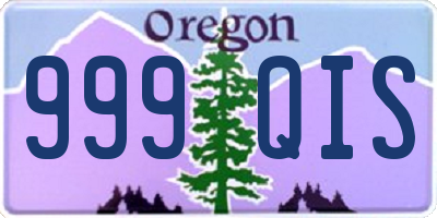 OR license plate 999QIS