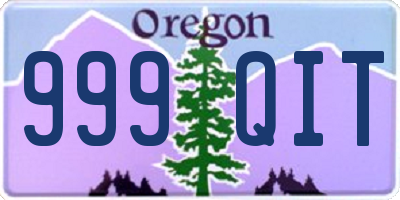 OR license plate 999QIT