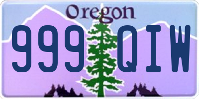 OR license plate 999QIW