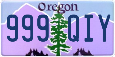 OR license plate 999QIY