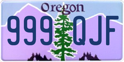 OR license plate 999QJF