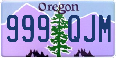 OR license plate 999QJM