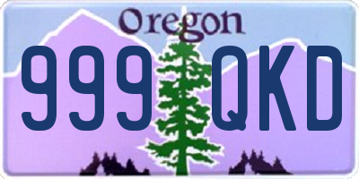 OR license plate 999QKD