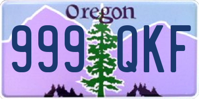 OR license plate 999QKF