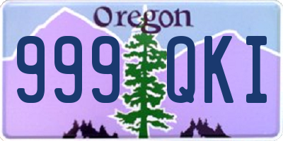 OR license plate 999QKI