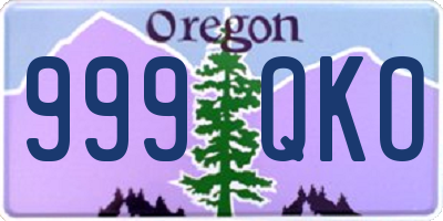 OR license plate 999QKO