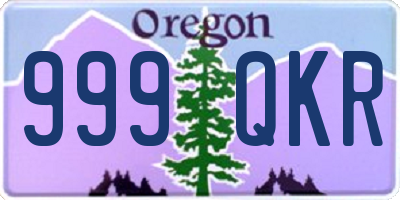 OR license plate 999QKR