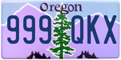 OR license plate 999QKX