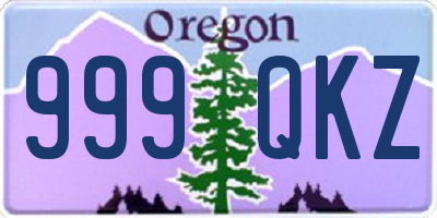 OR license plate 999QKZ