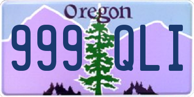 OR license plate 999QLI