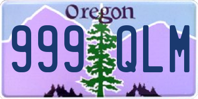 OR license plate 999QLM