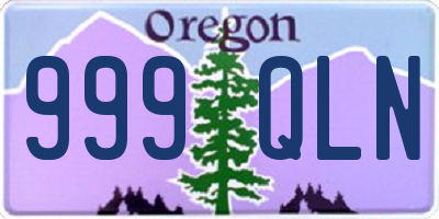 OR license plate 999QLN