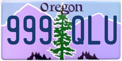 OR license plate 999QLU