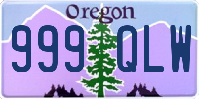 OR license plate 999QLW