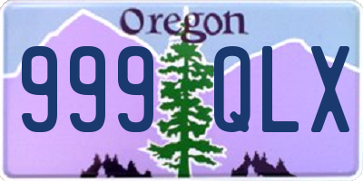 OR license plate 999QLX