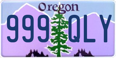 OR license plate 999QLY