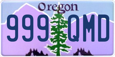 OR license plate 999QMD