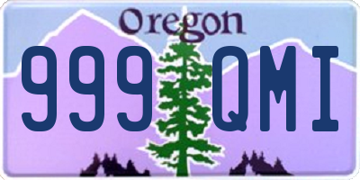 OR license plate 999QMI