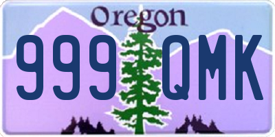 OR license plate 999QMK