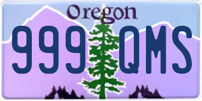 OR license plate 999QMS