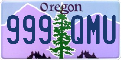 OR license plate 999QMU