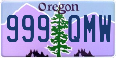 OR license plate 999QMW