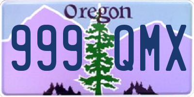 OR license plate 999QMX