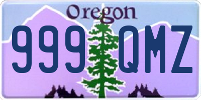 OR license plate 999QMZ