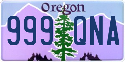 OR license plate 999QNA