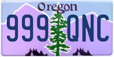 OR license plate 999QNC