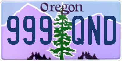 OR license plate 999QND