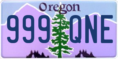 OR license plate 999QNE