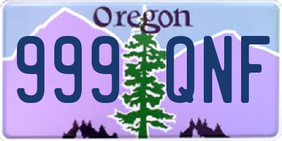 OR license plate 999QNF