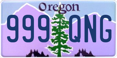 OR license plate 999QNG