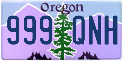 OR license plate 999QNH