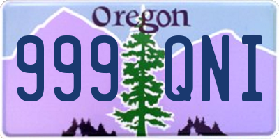 OR license plate 999QNI